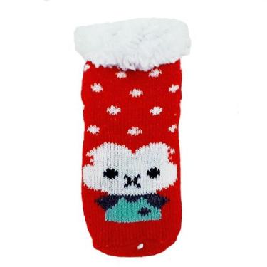 Imagem de Meia Térmica Infantil Forrada De Lã Fofinha Com Pelinho E Antiderrapan