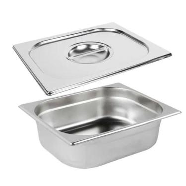 Imagem de Pct C/2 Cubas Gn Inox Gastronômica 1/3 X 150 Com Tampa - Armazém135