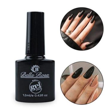 Imagem de Esmalte Em Gel Led/Uv Preto Nail Art Unhas Bella Rosa, 12Ml