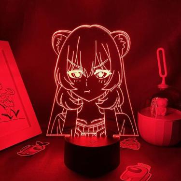 Imagem de Luz noturna em acrílico 3D The Rising Of The Shield Hero Raphtalia - T
