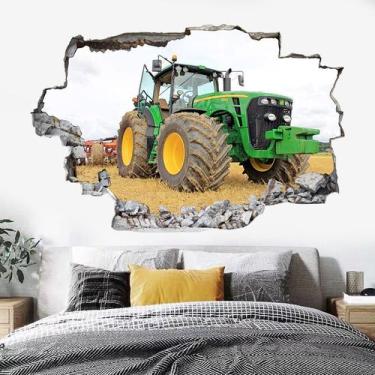Imagem de Adesivos de parede Trator 3D Broken Wall Effect PVC 40x60cm - yiweisai