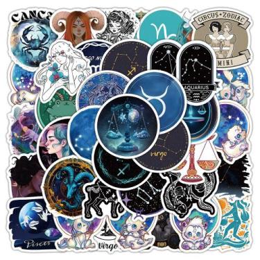 Imagem de Pacote de adesivos Signos do Zodíaco, 50 peças de desenho animado, ast