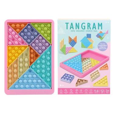 Imagem de Brinquedo de silicone para roedores Puzzle Fidget Blocks Tangram Pione