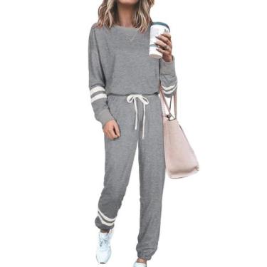 Imagem de Conjunto de Moletom Feminino PRETTYGARDEN Cinza P