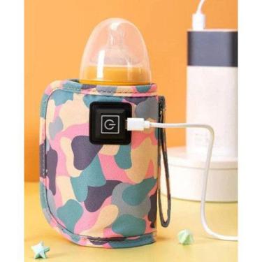 Imagem de Aquecedor 3 Niveis Mamadeira Veiculo/carro Usb Portátil Cor Rosa 110v/