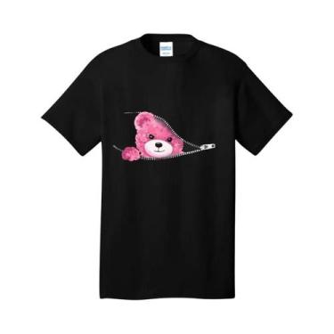 Imagem de Camiseta Feminina Rosa Com Estampa De Ursinho De Pelúcia, Com Zíper, A