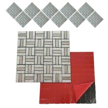 Imagem de Pastilha De Vidro Kit 10 Uni Adesiva Parede Sala Cozinha Banheiro Faci