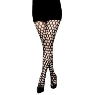 Imagem de Meia Calça Preta Feminina Arrastão Vazada Preta Para Fantasia - Fantas