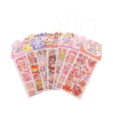 Imagem de Pacote De Adesivos Decorativos PET Rosa Kawai 4 Peças Para Scrapbookin