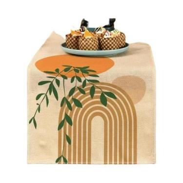 Imagem de Caminho De Mesa Boêmio De Linho Para Decoração De Cozinha E Feriados -