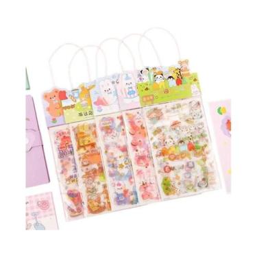 Imagem de Pacote De Adesivos Decorativos PET Rosa Kawai 4 Peças Para Scrapbookin