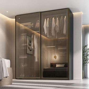 Imagem de Guarda Roupa c/ 2 Portas de Correr Reflecta e LED 100% MDF - Mambel Q,