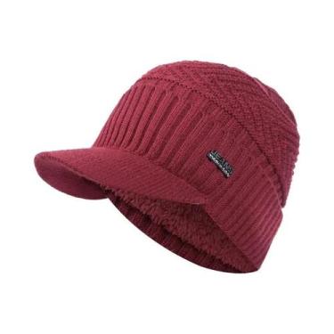 Imagem de Gorro Unissex Quente De Inverno Com Forro De Pelúcia Macio E Grosso, C