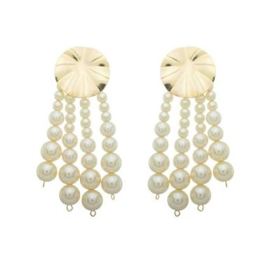 Imagem de Brinco de pérolas ollivia folheado a ouro 18k - PIUKA, Ouro 18k, 6 Mes