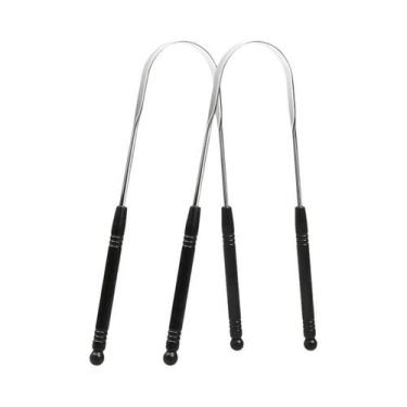 Imagem de Raspador De Língua Em Aço Inoxidável Em Formato De U Para Remoção De P