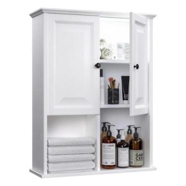 Imagem de Armário de banheiro HAIOOU com luz LED e sensor de movimento, branco