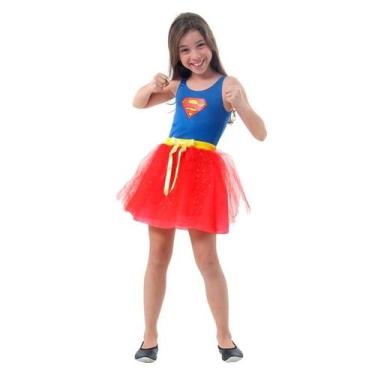 Imagem de Fantasia Super Mulher Infantil Dress Up, Azul, P 2 - 4