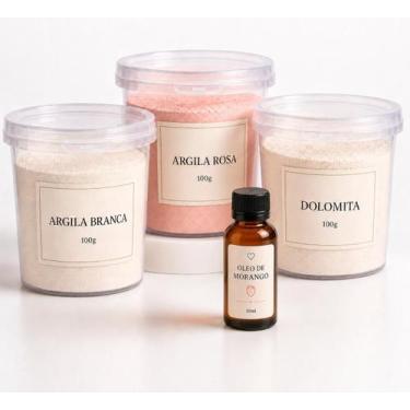Imagem de Kit Spa Para Casal Dia dos Namorados Argila branca Argila rosa Dolomit