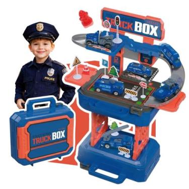 Imagem de Maleta Brinquedo Pista De Corrida Carros Track Box 2 Em 1 Com 4 Carrin