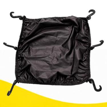 Imagem de Rede Elástica Aranha 42x42 Moto Para Capacete Bagageiro Multiuso Preta
