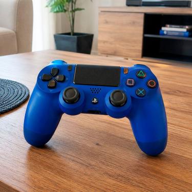 Imagem de Controle de Videogame Playstation Double-Motor PS4 para PS4 PC Smart TV com Cabo USB Azul