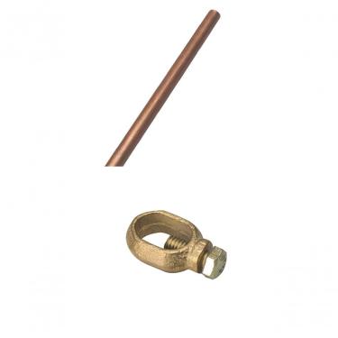 Imagem de Kit Aterramento para Cerca Elétrica Rural com Haste Cobreada 1,2M e Conector TH-12-58 Zebu