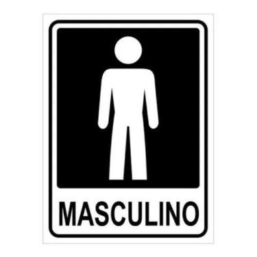 Imagem de KIT 12 Placa Sinalização Banheiro Masculino 15x20 - Pacific