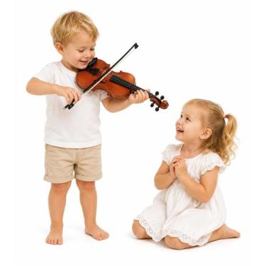 Imagem de Violino Brinquedo Instrumento Musical Infantil Cordas Aço Inox - Dony 