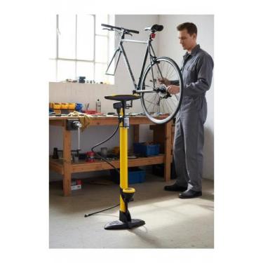 Imagem de Bomba de Ar Manual Profissional Pneu Bicicleta 63cm Amarela - Congratu