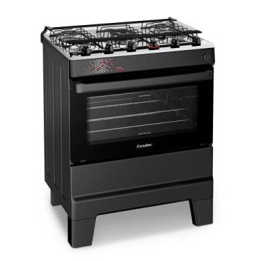 Imagem de Fogão a Gás Mesa Inox Tampa de Vidro Forno 84L Esmaltec IDEAL Master P