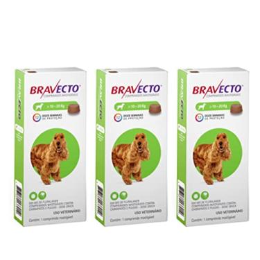 Imagem de Bravecto Anti Pulgas e Carrapatos - Comprimido mastigável 500 mg - Para cães com 10-20kg - Pack com 3 Unidades