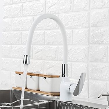 Imagem de Torneira de cozinha 4 cores sílica gel nariz torneira pia de cozinha torneira misturadora torneiras misturador deck montado torneira, F4453,03,China