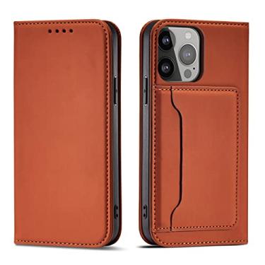 Imagem de Capa flip para Samsung Galaxy S22/S22plus/S22ultra, couro PU feminino masculino para porta-cartão de crédito carteira dobrável fecho magnético protetor com suporte, marrom, S22Ultra 6.8