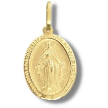 Imagem de Pingente Religioso Medalha Nossa Senhora Das Graças Ouro 18K P228 - Jo