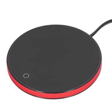 Imagem de Aquecedor de caneca de café, base térmica para copo de água almofada de aquecimento de caneca aquecedor de leite placa de aquecimento de vela aquecedores de bebidas para mesa escritório em casa leite chá aquecimento de água (vermelho)