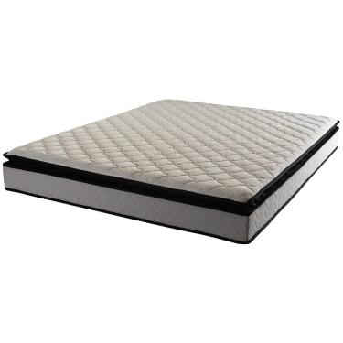 Imagem de Colchão de Casal Hellen Titanium com Espuma D28 e Pillow Top 24x138x188cm - Cinza/Preto