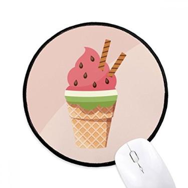 Imagem de DIYthinker Biscuits cones de melancia sorvete mousepad desktop escritório tapete redondo para computador