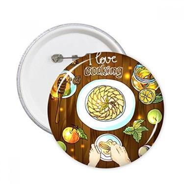 Imagem de Broche redondo I Love Cooking Beaten Eggs Honey Emblema acessório decoração 5 peças