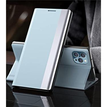 Imagem de Capa magnética de couro flip para Samsung S22 Ultra S21 S20 FE S10 Plus S9 S8 S7 Edge para Nota 20 10 9 8 Lite A73 Capa, Azul Claro, S20