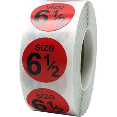 Imagem de Adesivos de tamanho de sapato de 1,9 cm, Red Size 6 1/2, 3/4" Circle