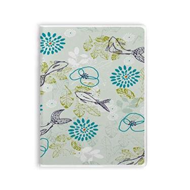 Imagem de Caderno de folhas de peixe flor azul animal capa de goma diário capa macia
