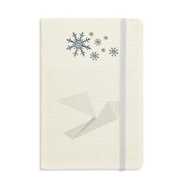 Imagem de Caderno com estampa de pombo branco abstrato origami grosso diário flocos de neve inverno