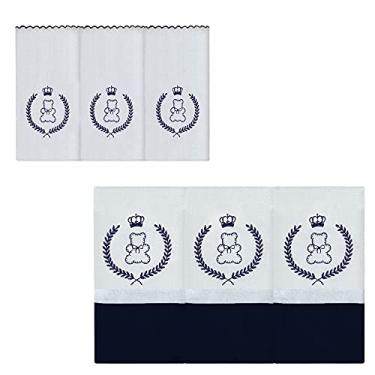 Imagem de Conjunto Fraldas de Ombro + Boca 12 Peças 100% Alg. Nanna Baby - Urso Imperial