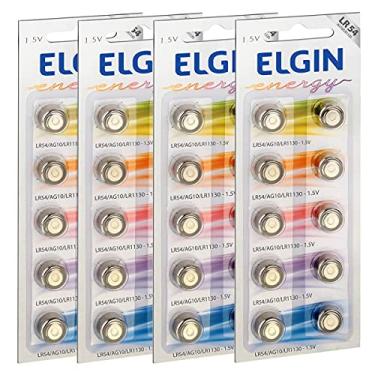 Imagem de Pilha Alcalina LR1130 Elgin Bateria LR54 AG10 kit 40 unidades