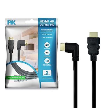 Imagem de PIX Cabo HDMI 2.0 4K 19 Pinos - Plug 90 Graus, 3 Metros