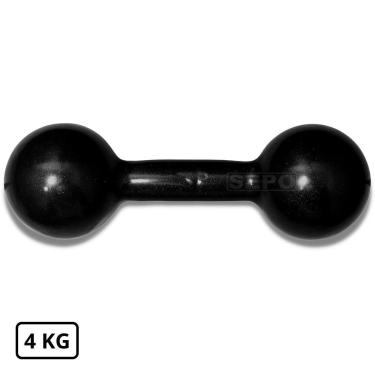 Imagem de Halter Redondo Bola Emborrachado 4 Kg Preto-Unissex