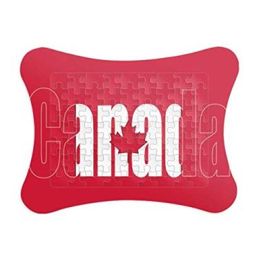 Imagem de Moldura de quebra-cabeça com nome da bandeira do Canadá, enfeite de jogo de quebra-cabeça