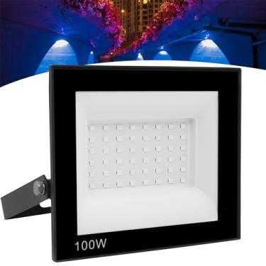 Imagem de Refletor Led 100w Holofote Bivolt Prova Dágua Ip66 Luz Azul