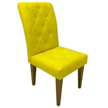 Imagem de Kit 6 Cadeiras Delux Para Sala De Jantar Em Sued Amarelo - Sua Casa De