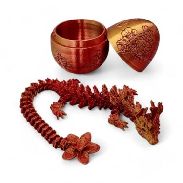 Imagem de ZZ LIFE Ovo de dragão de flor de cerejeira surpresa - articulações articuladas de dragões de 35,5 cm - Cerejeira com tema de flor de cerejeira, ovo de dragão misterioso, TDAH, estresse, alívio da